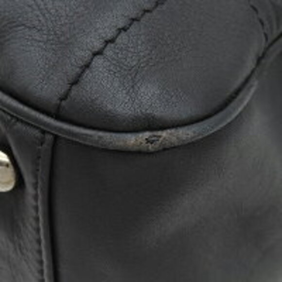 Chanel Chocobar Leather Handbag Black Boston Bag - Picture 4 of 13